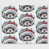 Ferret & Santa Hat Kerst inpakpapier (Vlak)