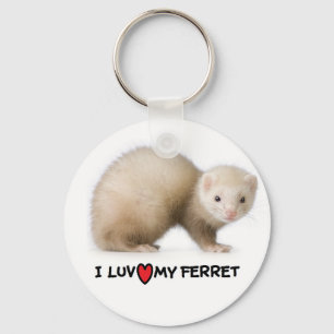 Ferret Sleutelhanger "Ik hou van mijn Ferret"