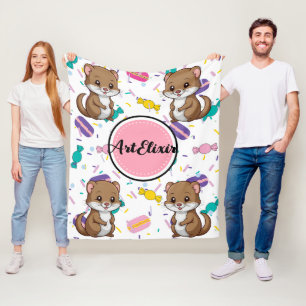 Ferret Snoepjes Print Fleece Deken