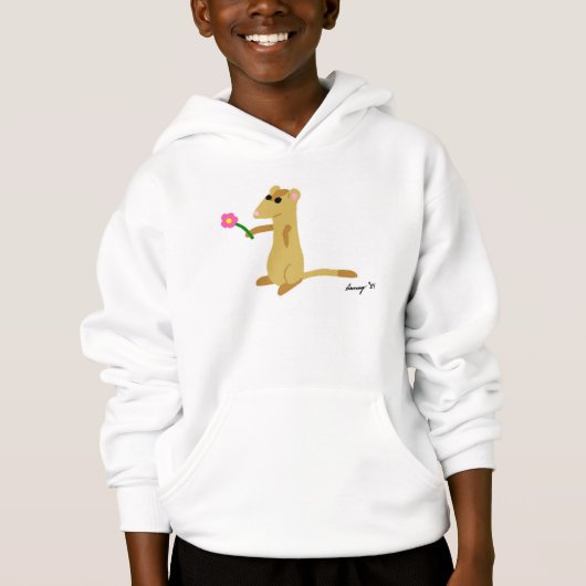 Ferret Tenant Une Chemise Fleur (Devant)