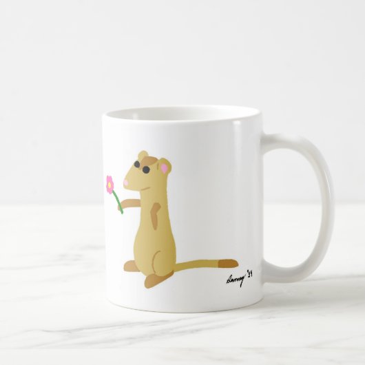 Ferret Tenant Une Mug Fleur (Droite)