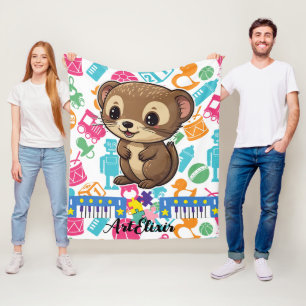 Ferret Toys Print Fleece Deken