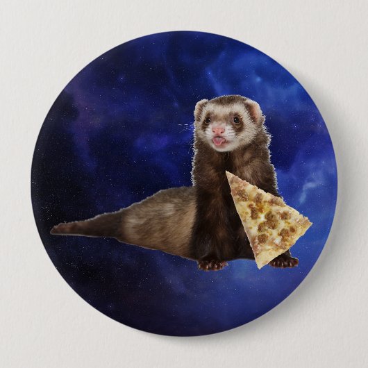 Ferret Weasel PIzza Slice Nebula Space Ronde Button 4,0 Cm (Voorkant)