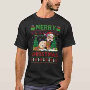 Ferret Xmas Tree Lights Ugly Santa Ferret Christm T-shirt