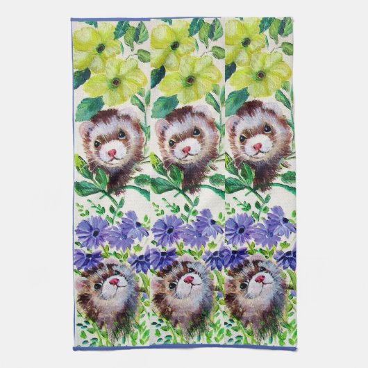 Ferrets & Fleurs Serviettes de cuisine (Vertical)