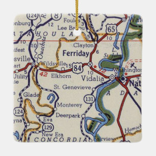 Ferriday LA  Map Keramisch Ornament