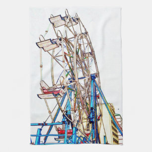 Ferris Wheel-Chalk Outline van Shirley Taylor Theedoek