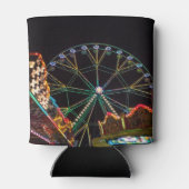 Ferris Wheel Funfair bij nacht aangepaste tekst Blikjeskoeler (Achterkant)