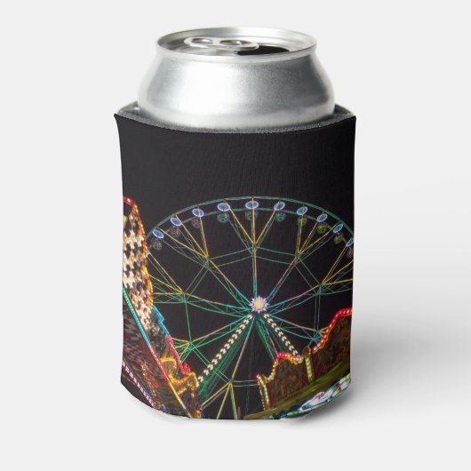 Ferris Wheel Funfair bij nacht aangepaste tekst Blikjeskoeler (Blikje Achterkant)