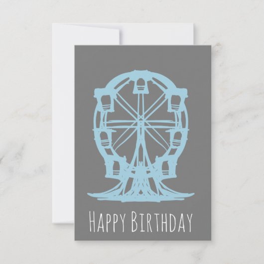 Ferris Wheel Hand Drawn Birthday Kaart (Voorkant)