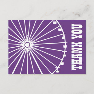 Ferris Wheel Hartelijk dank (Donker Paars / Wit) Bedankkaart