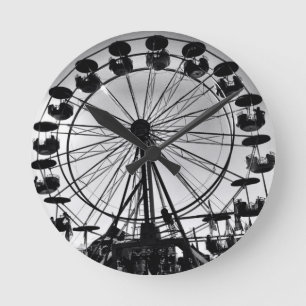 Ferris Wheel in Black en White Photo Gifts Ronde Klok