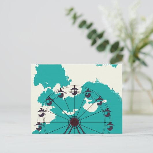 Ferris Wheel in Clouds Briefkaart (Staand voorkant)
