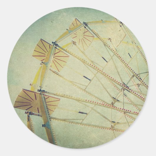 Ferris Wheel Print Ronde Sticker (Voorkant)