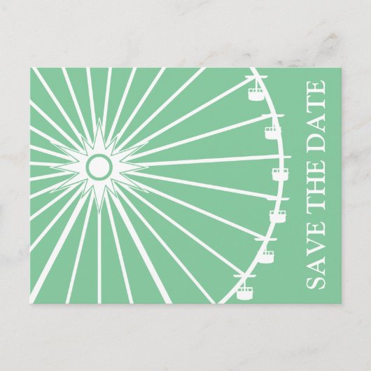 Ferris Wheel Sla de datum Briefkaarten (Mint Green (Voorkant)