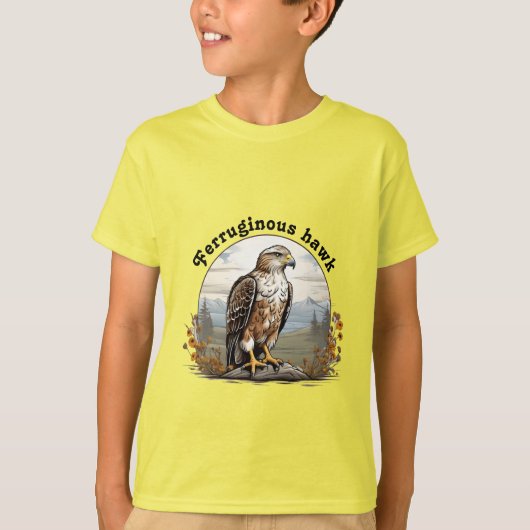 Ferruginous havik op rots t-shirt (Voorkant)