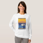 Ferry and Mountains - Whidbey Island, Washington T-shirt (Voorkant volledig)