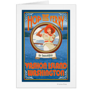 Ferry d'équitation de femme - île de Vashon,