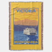 Ferry en Mountains - Victoria, BC Canada Deken (Voorkant Verticaal)