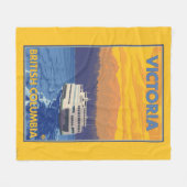 Ferry en Mountains - Victoria, BC Canada Fleece Deken (Voorkant (Horizontaal))