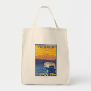 Ferry en Mountains - Victoria, BC Canada Tote Bag