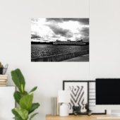 Ferry naar Seattle - zwart en wit Poster (Thuiskantoor)