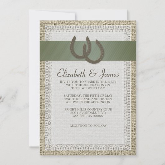 Fers à cheval de pays épousant des invitations (Devant)