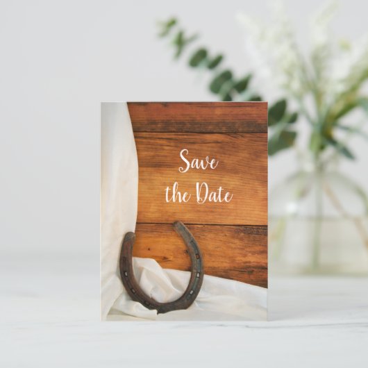 Fers à Cheval et Satin Faire-Part de Mariage Weste (Debout devant)