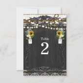 Fers à Cheval Rustiques & Fleurs Numéros de Table  (Dos)