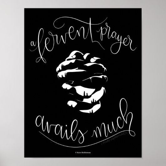 Fervent Prayer Beschikbaar - Praying Hands Black Poster (Voorkant)