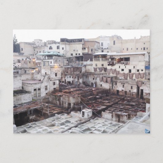 Fes Leather Tannery - Fes - Marokko - Noord-Afrika Briefkaart (Voorkant)
