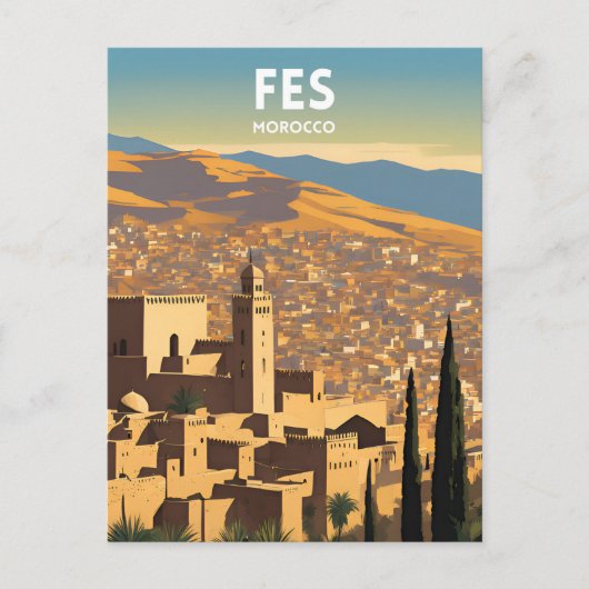 Fes Marokko Briefkaart (Voorkant)