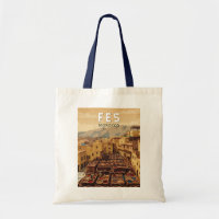 Fes Marokko Illustratie Reis Kunst Vintage