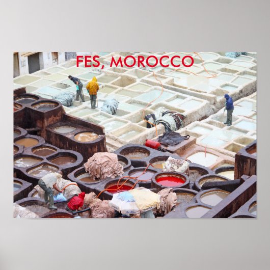 Fes tanneries, Marokko Poster (Voorkant)