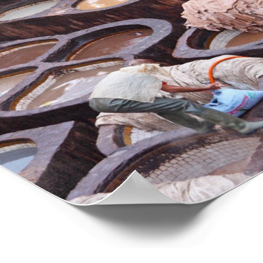 Fes tanneries, Marokko Poster (Hoek)