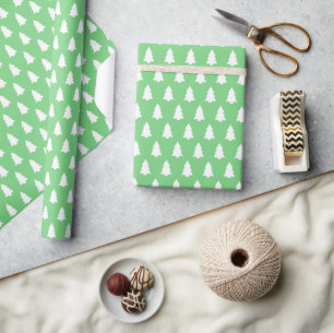 Fescent Summer Green White Kerstmis patroon Cadeaupapier
