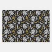 Fesestisch kerstgoud zwart wit inpakpapier vel (Voorkant 2)