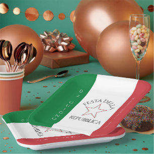 Festa della Repubblica Nationale Dag van Italië Vl Papieren Bordje