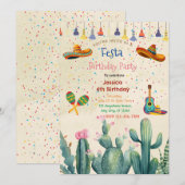 Festa Festa Vibrant Anniversaire Invitation (Devant / Derrière)