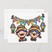 Festa Junina Farmers Briefkaart (Voorkant / Achterkant)