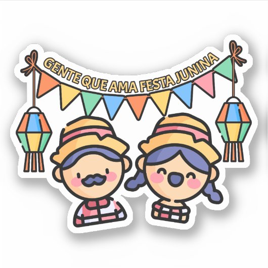 Festa Junina Farmers Sticker (Voorkant)