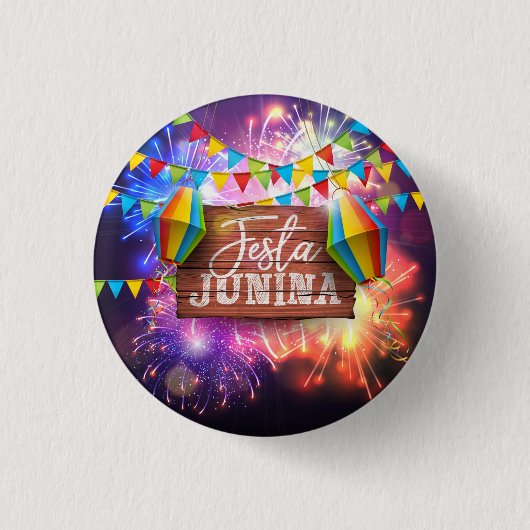 Festa Junina Fireworks Ronde Button 3,2 Cm (Voorkant)