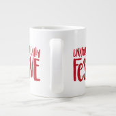 Festief en grappig rood glitterfeest extra grote beker (Achterkant)