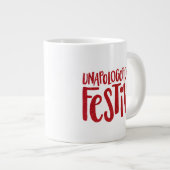 Festief en grappig rood glitterfeest extra grote beker (Voorkant rechts)