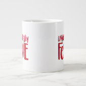 Festief en grappig rood glitterfeest extra grote beker (Voorkant)