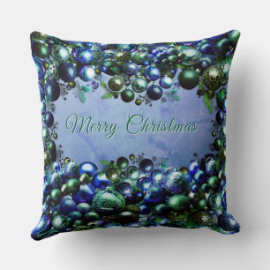 Festieve blauwe en groene kerst kussen