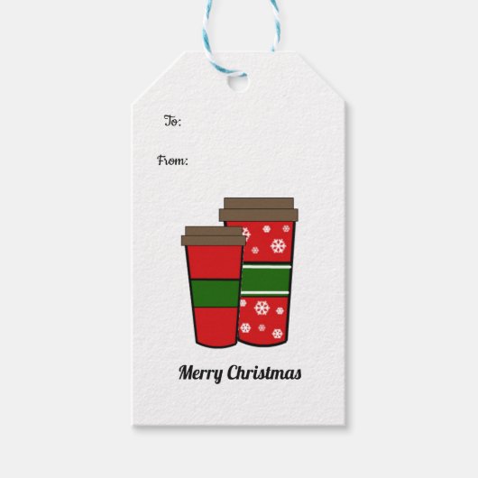 Festieve koffiedrankjes cadeaulabel (Voorkant)