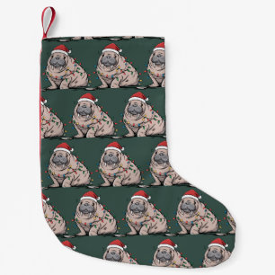 Festieve Manatee Kerstman Oceaanaanbidder Knus Kleine Kerstsok