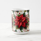 Festieve rode poinsettia met gouden kerst mok (Center)