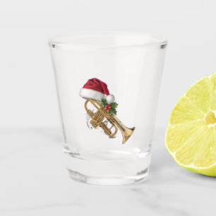Festieve Trompet Verpakt in Kerstverlichting Shot Glas
